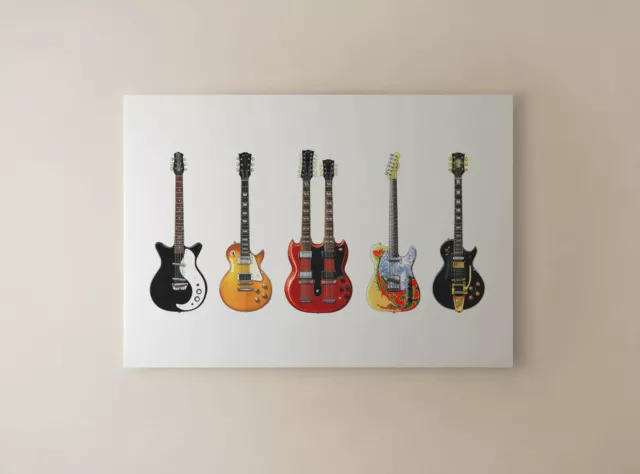 Jimmy Page's Guitars CANVAS PRINT 3