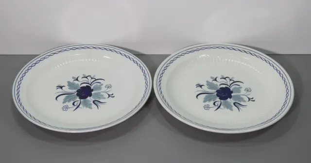 Two Baltic Blue Dinner Plates 10 1/4" - Adams Made in England