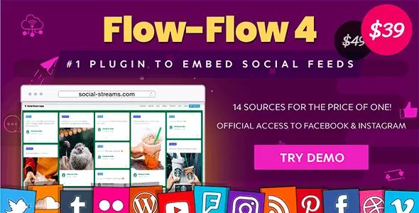 Flow Flow Social Stream Plugin  - WordPress Plugin & ⭐GPL⭐ Site Updates