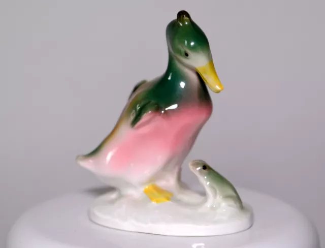 Porzellan Figur Ente mit Frosch Carl Scheiding Gräfenthal