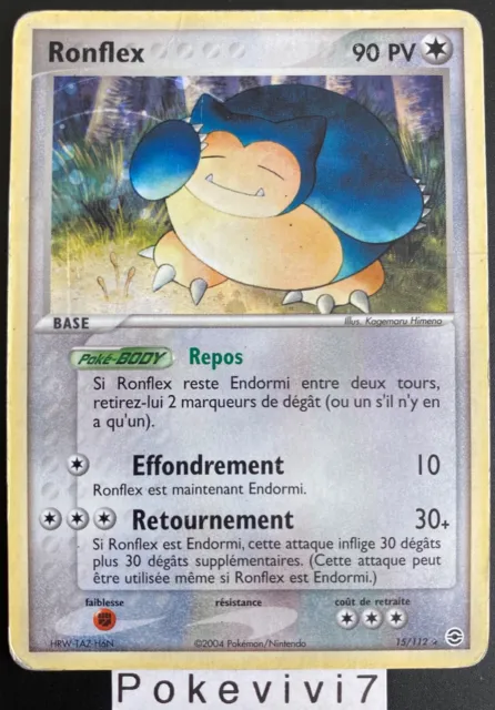 Carte Pokemon RONFLEX 15/112 Holo Bloc EX Rouge Feu Vert Feuille FR