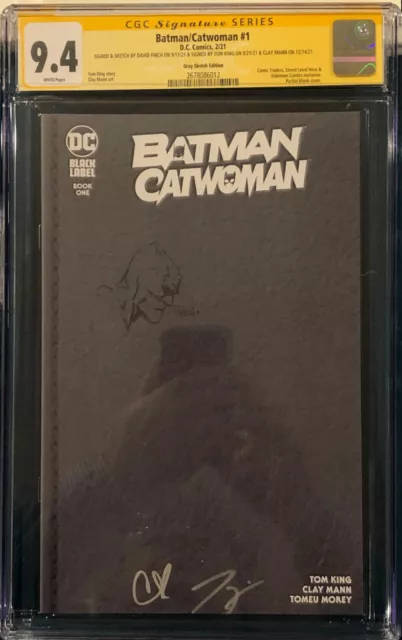 DAVID FINCH SIGNED BATMAN CATWOMAN #1 Sketch CGC Tom King Clay Mann Comic Book