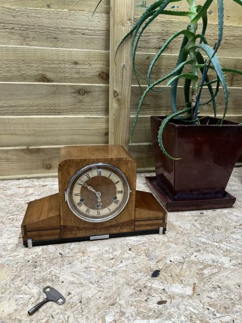 Antique mantle clock Art deco Westminster chimes 8 day Haller AG Germany C:1920s