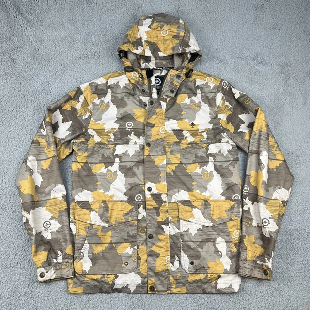 LRG RAIN JACKET Mens Gray Yellow Camo Full Zip Hooded Lifted Research Group 35.00 PicClick