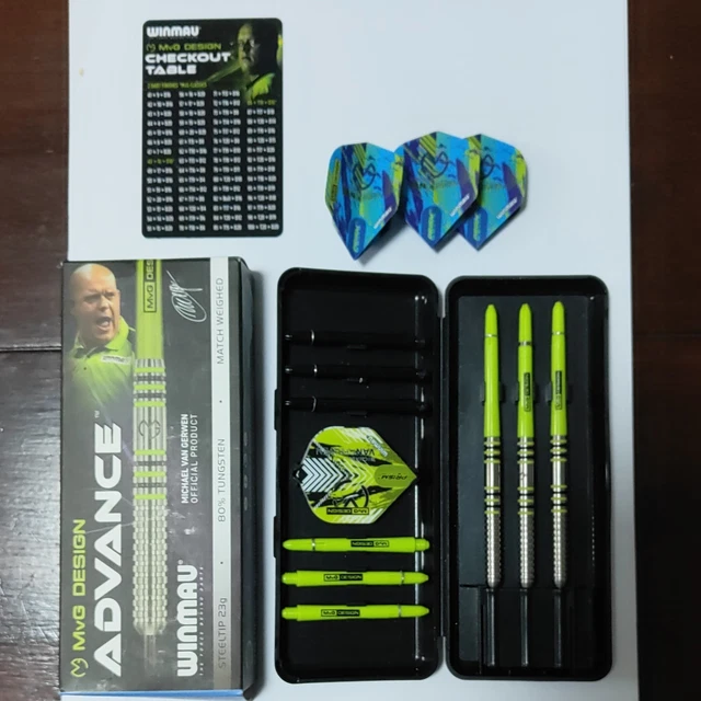 Winmau Michael van Gerwen MvG Advance 23g Tungsten Darts Set Vgc