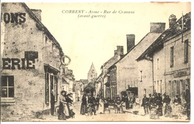 CP 02 AISNE - Corbeny - Rue de Craonne (avant-guerre) - Reproduction ancienne