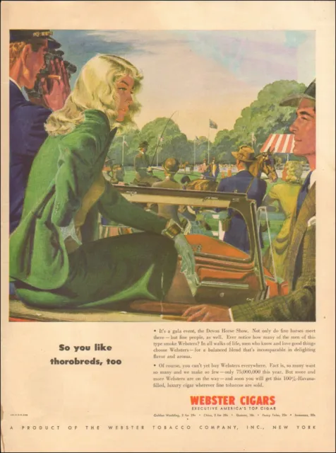 1940's Vintage ad for Wester Cigars retro Art Lady dress green gloves   04/28/22