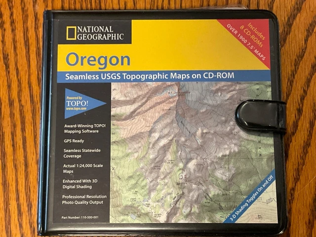 TOPO! National Geographic Topographic Maps Oregon PC  (CD-ROM) Version v2.6