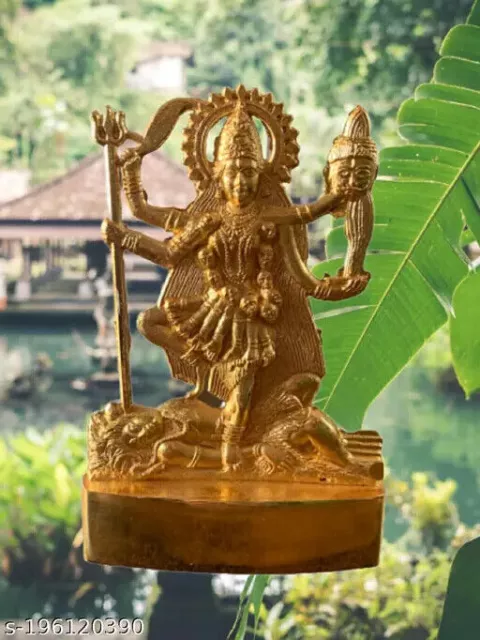 Belles figurines d’idole sculptées de la déesse Maa Kali en laiton pour...