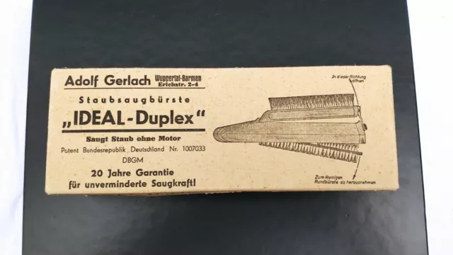 IDEAL-Duplex Staubsaugbürste ohne Motor - Adolf Gerlach in OVP 50er Jahre