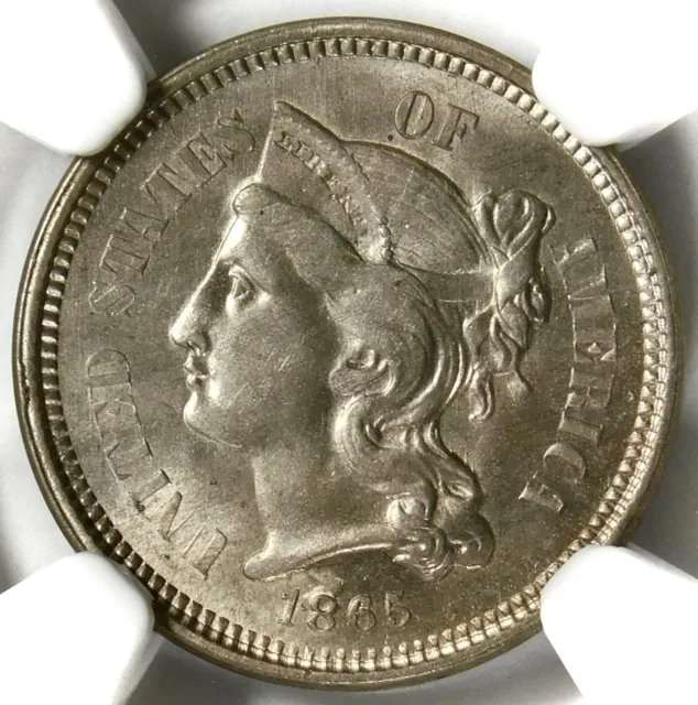 ❄️❤️‍🔥💎🪙🇺🇸😍Ngc Ms64 1865 3 Cent Nickel