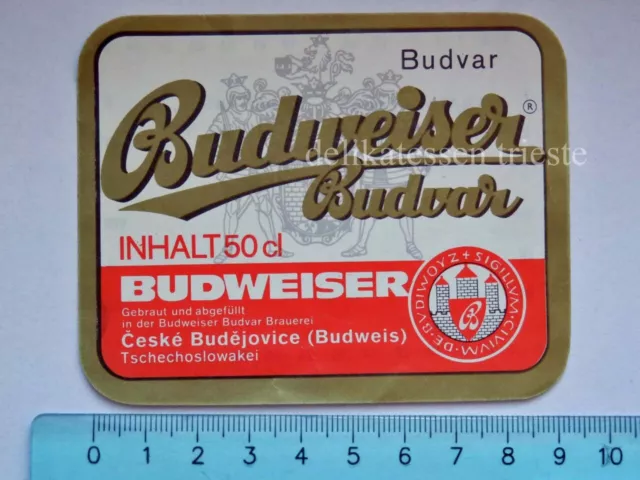 BIRRA BUDWEISER BUDVAR bier beer Ceska vecchia ETICHETTA old LABEL vintage 2