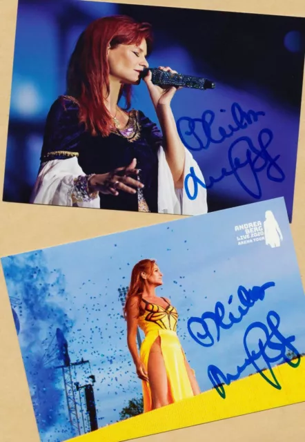 Andrea BERG  (2)  2 Autogrammkarten - SIGNIERT + 3 Schlager AK Signiert - GRATIS