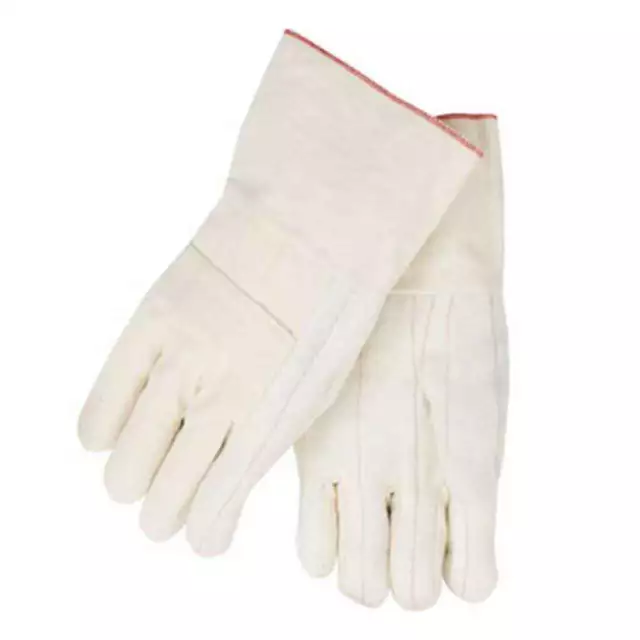 Black Stallion 1424 24 oz. White Cotton Hot Mill Gloves Large 12 pack