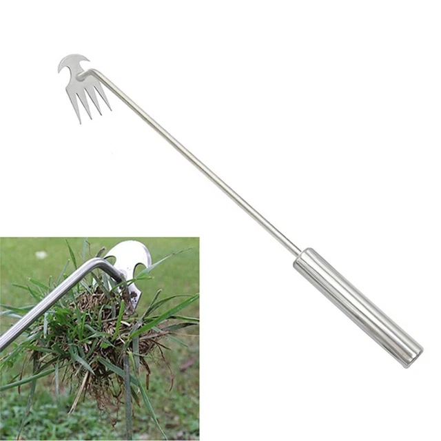 Désherbeur Manuel En Acier Inoxydable - Lame Polie Miroir, Poignée Ergonomique, 32.5 Cm