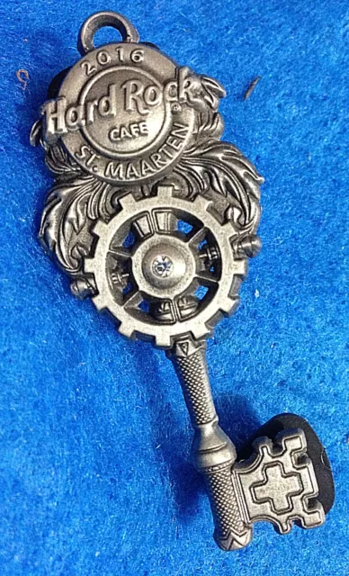 ST MAARTEN ANTIQUE VICTORIAN PEWTER SKELETON KEY SERIES 2016 Hard Rock Cafe PIN