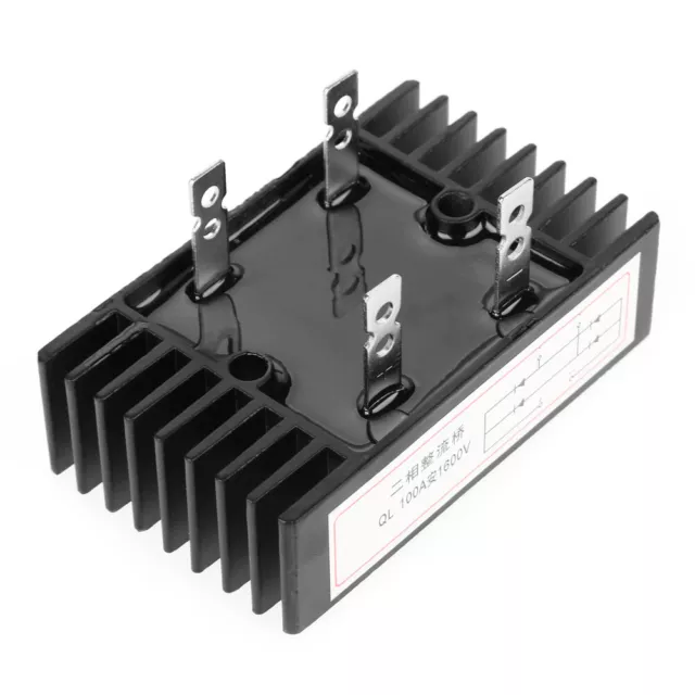 1pc 100A Amp 1600V Voltage 2-Phase Diode Bridge Rectifier High Powered - Black