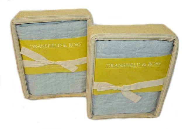 2 DRANSFIELD & ROSS Eclipse Ice STANDARD SHAMS NEW Neiman Marcus Horchow Linen 2 DRANSFIELD & ROSS Eclipse Ice STANDARD SHAMS NEW Neiman Marcus Horchow Linen