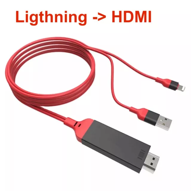 1.9M Lightning zu HDMI Kabel Adapter Video Full HD TV für iPhone IPad ITouch TOP