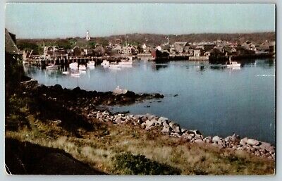 Postcard Harbor Scene Rockport Cape Ann Massachusetts