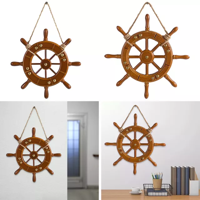 Wooden Home Boat Rudder Adults Ship Wheel Wall Hanging Home Ornament 2