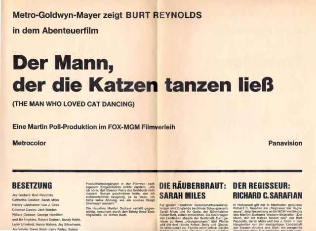 Der Mann, der die Katzen tanzen ließ - Burt Reynolds - Presseheft (220)