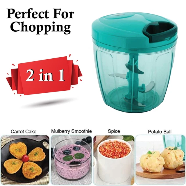 Pull String Hand Chopper Manual Food Processor To Slice Kitchen Tool 1000ml UK
