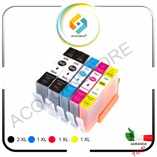 5 cartucce compatibili per HP 364 versione XL PhotoSmart B109 B209 C309