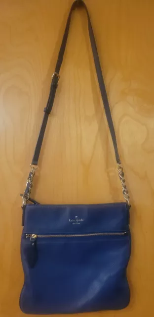 Kate Spade New York Leather Cobble Hill Carson Crossbody Shoulder Bag Blue