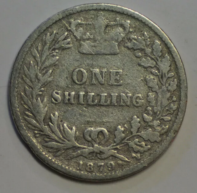 mw16888 Great Britain; Silver Shilling 1879  Victoria (1837-1901)  KM#734.4