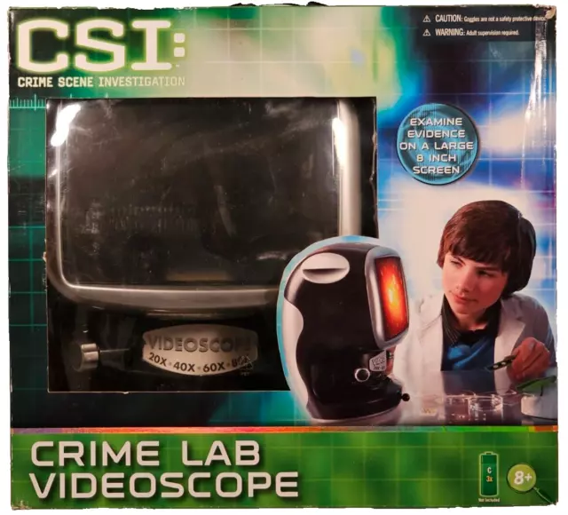 Crime Lab Videoscope CSI Learning Toy 80x Magnification 8" Screen FREE SHIPPING