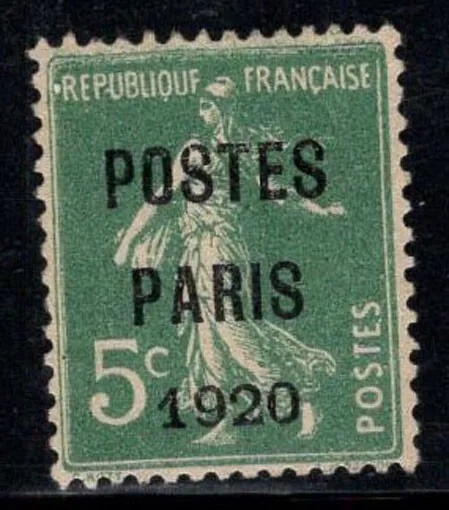 France 1920 Yv. 24 Sans gomme 100% preoblitérés 5 c