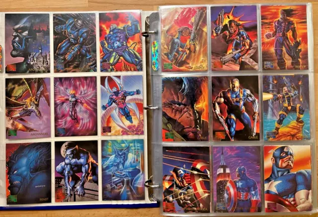 1995 Marvel Masterpieces - Base set - Emotion set - Canvas - Holoflash + Bonus