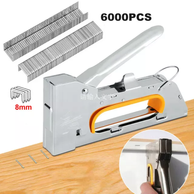 Heavy Duty Staple Gun For DIY Home Decoration Furniture Wood  + 6000 Staples