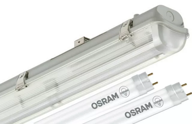 LED Feuchtraumleuchte Wannenleuchte PHILIPS mit OSRAM LED Röhre Lampe Tube