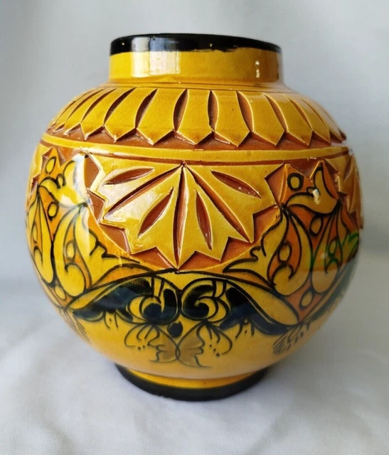 Francis Jourdain ( 1876 - 1958 ) vase boule en ceramique a decor de spirale circa 1920 - Objets