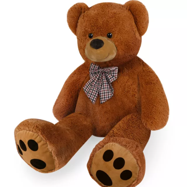 Grand Ours en peluche XXL tout doux H 100 cm Marron Foncé Géant Ourson 1  mètre