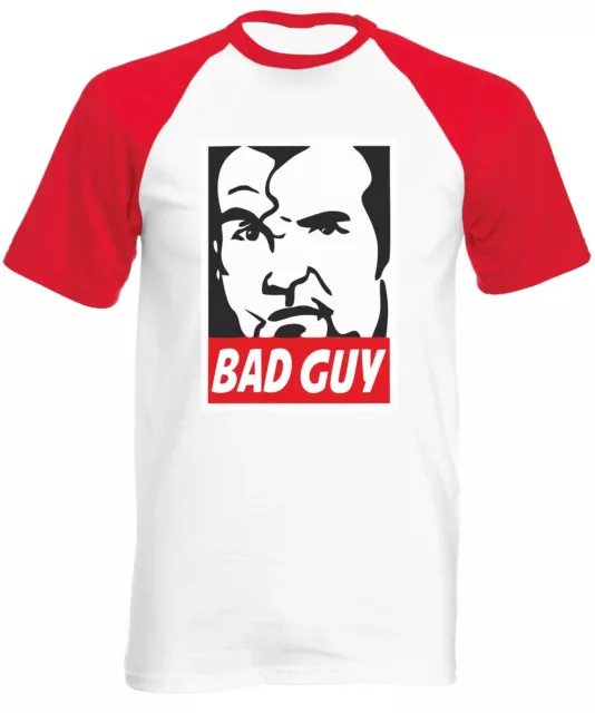 Bad Guy Short Sleeve Baseball T-Shirt - retro razor wrestling legend ramon hall