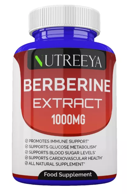 BERBERINE 1000mg HIGH STRENGTH (180 Tablets) BLOOD SUGAR IMMUNE, 6 MONTH SUPPLY