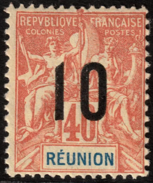✔️ FRANCE REUNION 1912 - OVERPRINT - Sc. 104 MNH ** OG [3.15.1]