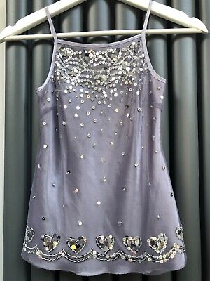 M&S Autograph Girls Grey/ Silver Sequin Party Top Age 10yrs  Marks & Spencer VGC