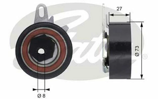 GATES Galet tendeur pour VOLVO 850 S80 VOLKSWAGEN CRAFTER T43067 - Mister Auto