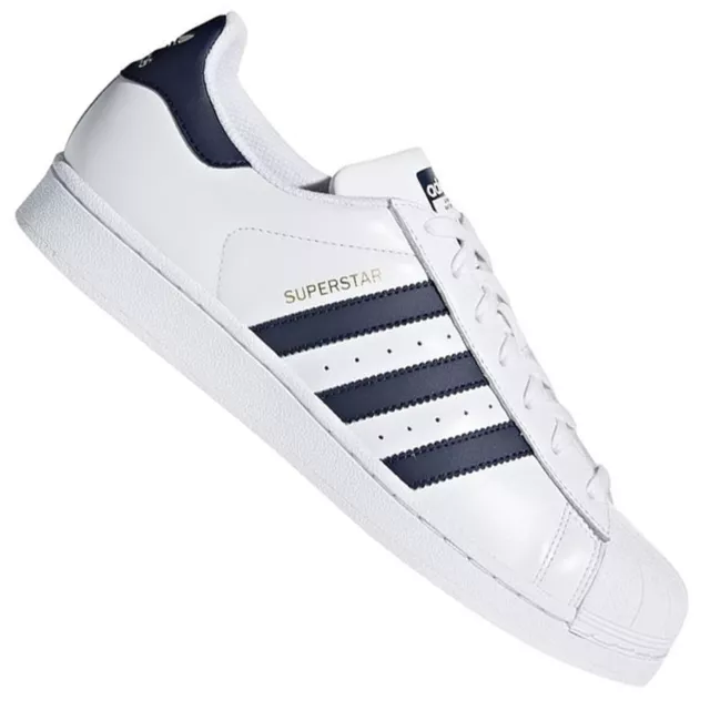 Adidas superstar blanche on sale et bleu marine
