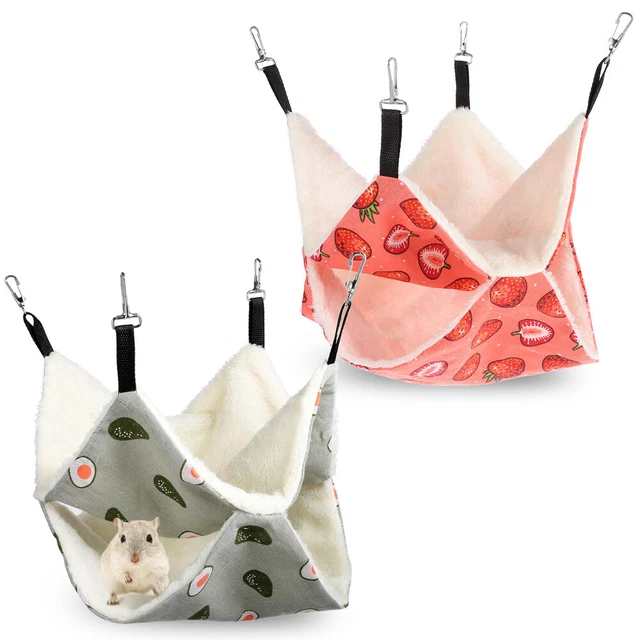 2 piezas Hamaca Hurón Jaula Conejillo Ropa de cama Hámster Cama cálida