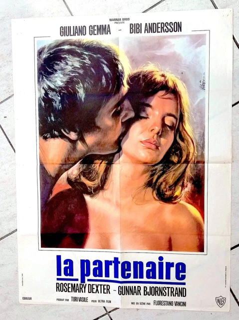 Affic ciné LA PARTENAIRE Bibi ANDERSSON Giuliano GEMMA 80X60 VANCINI 1969 Mascii