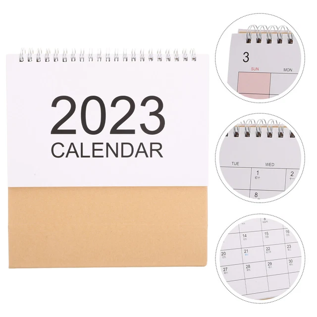 STANDING DESKTOP CALENDAR Monthly Daily Schedules 2023 Mini Notebook £9