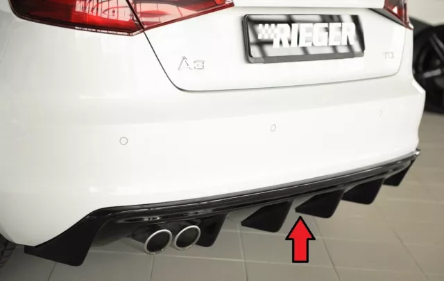 Rieger Diffusor für Audi A3 8V inkl Sportback Heckeinsatz Schwarz Glanz