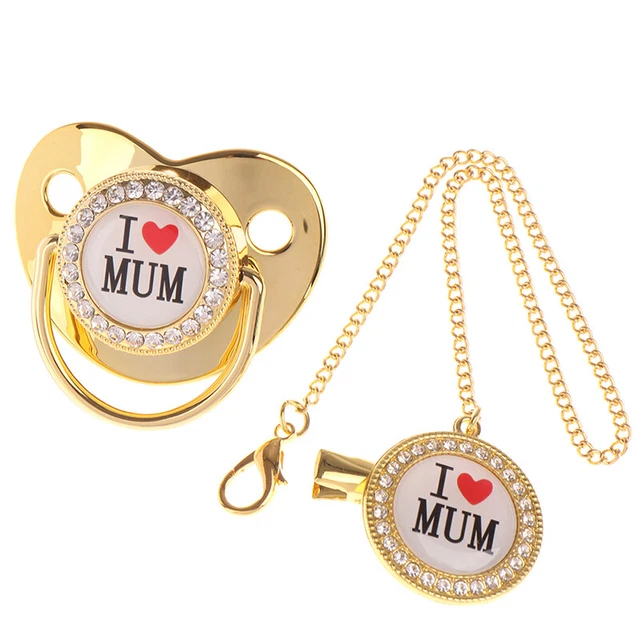 Chupete con clips de cadena recién nacido bebé pezones de grado alimenticio para BabyY'UL