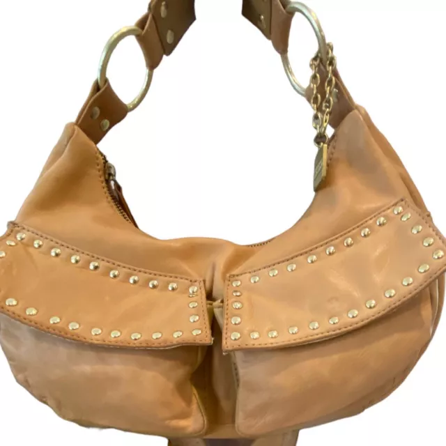 Kenneth Cole Medium Satchel Zip Closure Leather Handbag