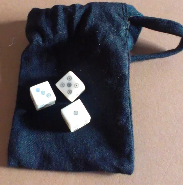 Medieval Dice Games of Alfonso the Wise; 3 dice in pouch with historic rules